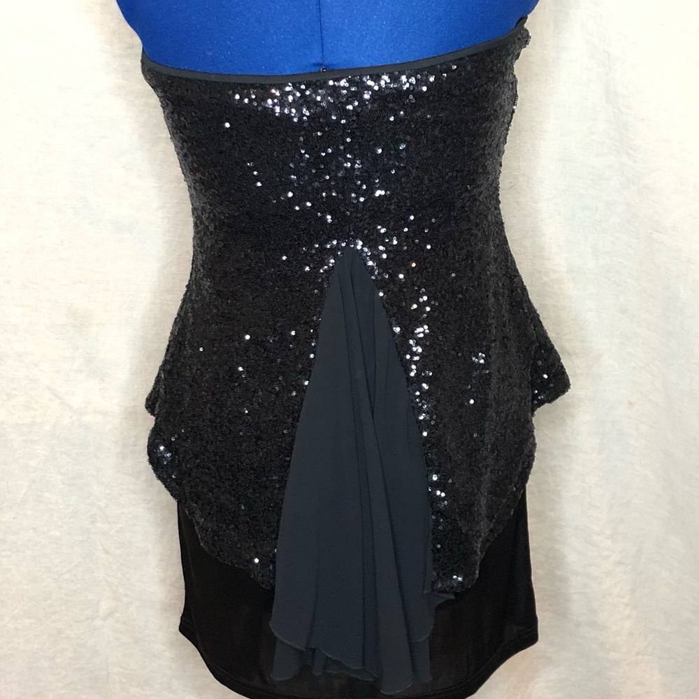 Strapless Black Sequined Top - Picture 2 of 4
